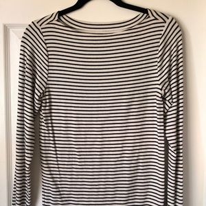 White and black stripe long sleeve